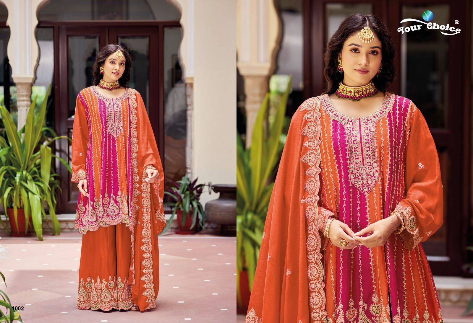 ORRA vol-4 By Your Choice 1001 to 1002 Series Designer Festive Suits Collection Beautiful Stylish Fancy Colorful Party Wear & Occasional Wear Heavy Chinon Dresses At Wholesale Price